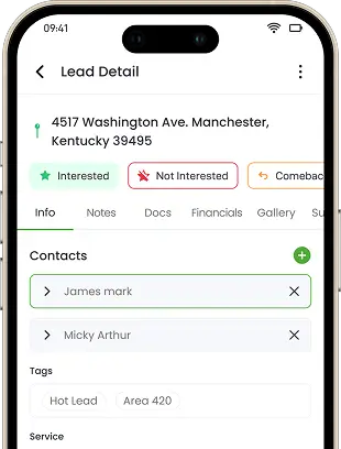 Knockio mobile app screen